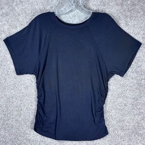 Athleta Top Size Small Black Short Sleeve Ruched Sides‎ Casual Athletic Wear